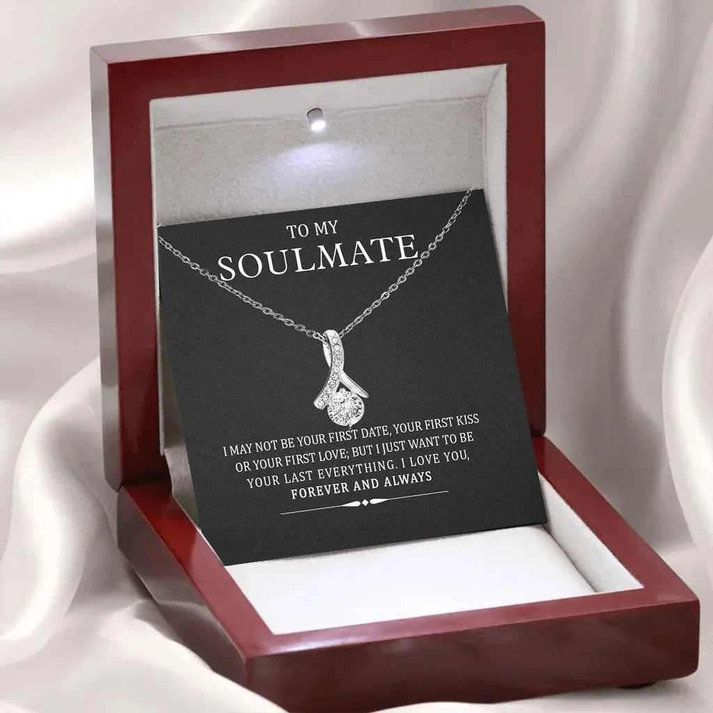 Vintage Soulmate Necklace for Women with Red LED Wooden Gift Box Luxury Designer Jewelry Lover Birthday Valentine'S Day