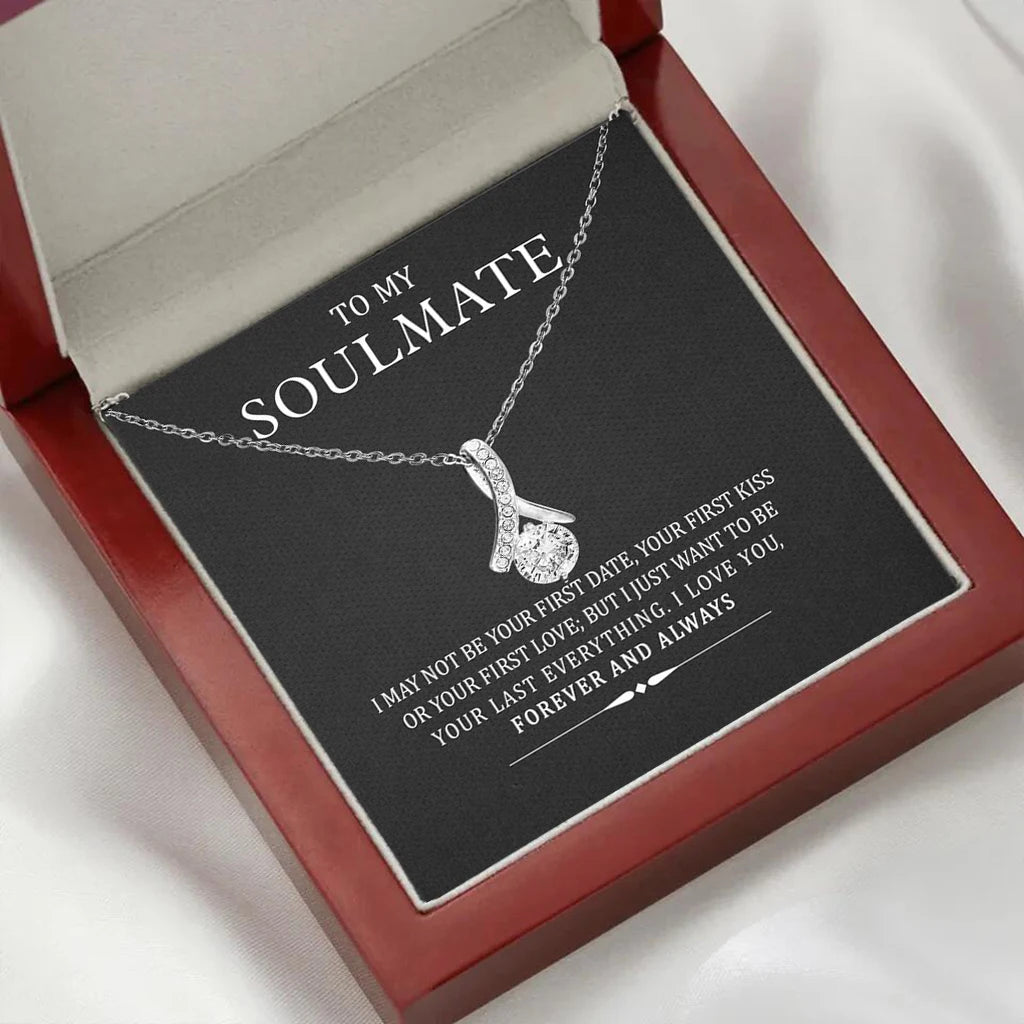 Vintage Soulmate Necklace for Women with Red LED Wooden Gift Box Luxury Designer Jewelry Lover Birthday Valentine'S Day
