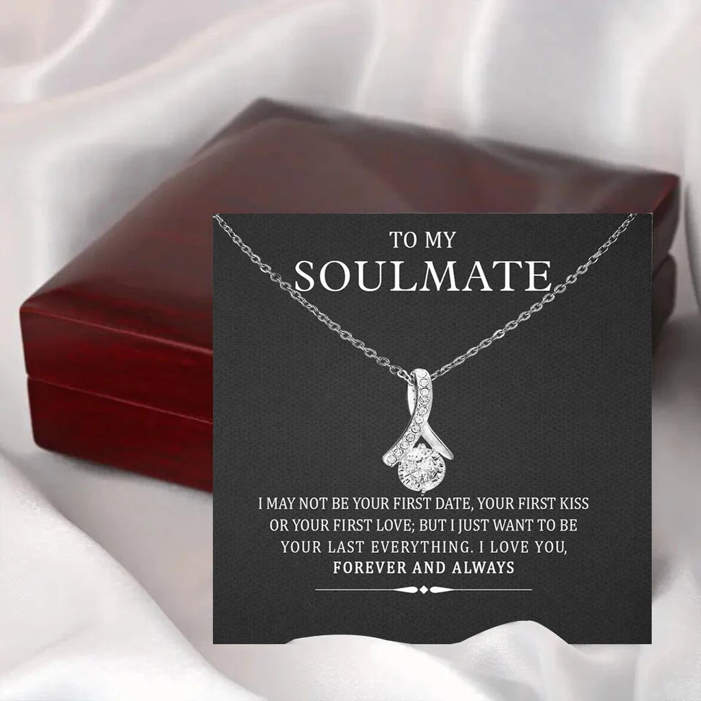 Vintage Soulmate Necklace for Women with Red LED Wooden Gift Box Luxury Designer Jewelry Lover Birthday Valentine'S Day